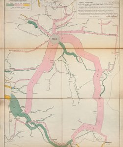 Map Representing the Approximate Tonnage of Wines and Spirits in Circulation in France by Water and by Railway